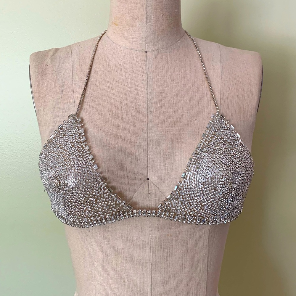 Halloween/New Years Eve- VINTAGE crystal bra sold by Express circa 1999! Size S